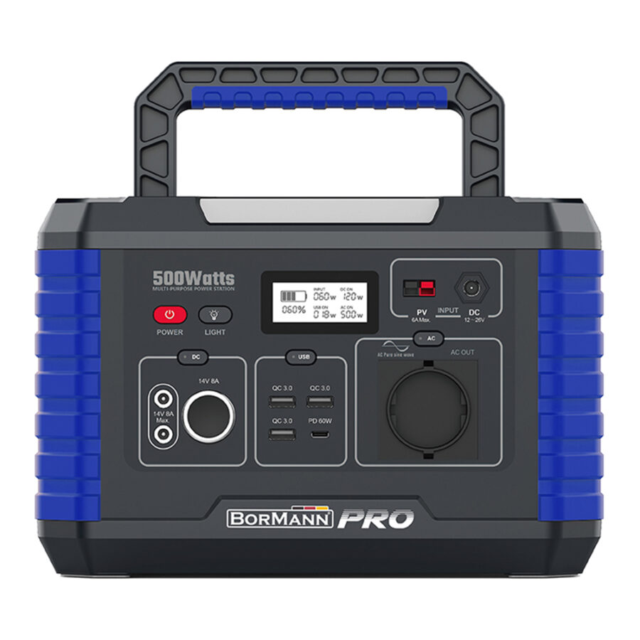 BORMANN Pro BBC5020 POWER STATION 500W, 519Wh/24000mAh, 12V/24V, AC, DC, TYPE C, USB-A, Li-Ion