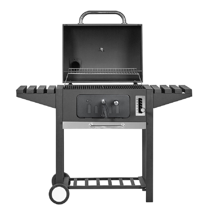 BORMANN ELITE BBQ1940 ΨΗΣΤΑΡΙΑ ΚΑΡΒΟΥΝΟΥ - ΚΑΠΝΙΣΤΗΡΙ 60x45, ΘΕΡΜΟΜΕΤΡΟ, ΡΥΘΜΙΖ.ΒΑΣΗ ΚΑΡΒΟΥΝΟΥ 6 ΘΕΣΕΩΝ, ΠΤΥΣΣΟΜΕΝΑ ΡΑΦΙΑ, ΤΑΨΙ ΣΥΛΛΟΓΗΣ ΛΙΠΟΥΣ, 2 ΡΟΔΕΣ