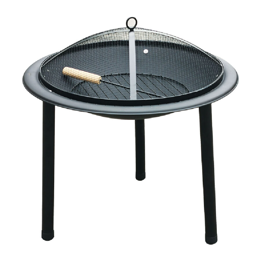 BORMANN Elite BFT6001 ΤΖΑΚΙ ΕΞΩΤΕΡΙΚΟΥ ΧΩΡΟΥ- BBQ, Φ54x59cm, ΜΕ ΣΚΑΛΙΣΤΗΡΙ ΦΩΤΙΑΣ, ΠΡΟΣΤΑΤΕΥΤΙΚΟ ΠΛΕΓΜΑ, ΜΕΤΑΛΛΙΚΑ ΠΟΔΙΑ & ΣΧΑΡΑ ΨΗΣΙΜΑΤΟΣ, ΜΑΥΡΟ